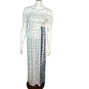 Jens Pirate Booty Maxi Dress XS Off Shoulder Gauzy Tie Dye Boho Beachy Cottage
